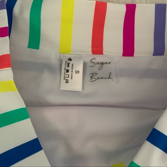 Sugar beach Multicolor stripe high waisted bikini bottoms size small NWT - Picture 2 of 4